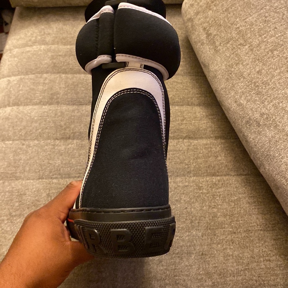 Cotton and Nylon Sub High-top Sneakers - Picture 3 of 5